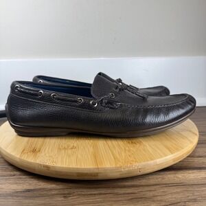 Peter Millar Driving Loafers Mens 10M Brown Pebbled Leather Good Tassel MF16F07